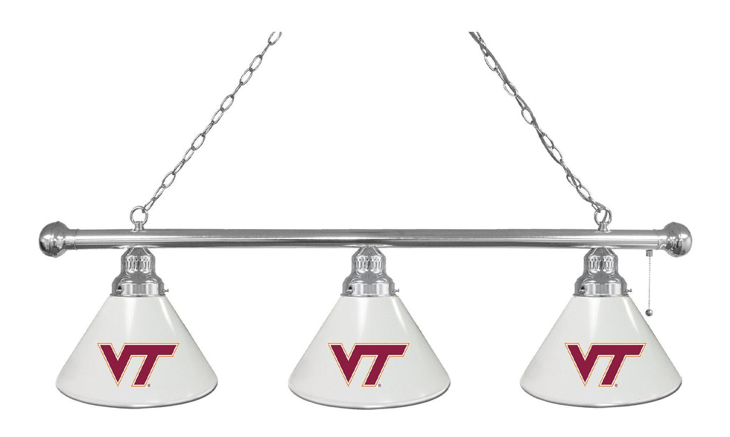 Virginia Tech 3 Shade Billiard Light Chrome