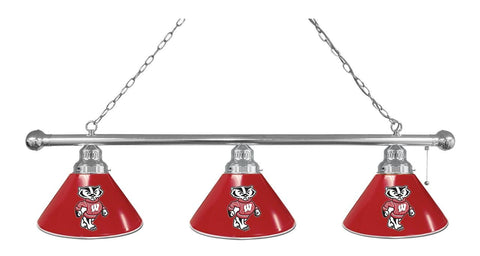 Wisconsin "badger" 3 Shade Billiard Light Chrome