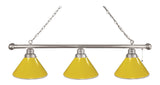 Yellow 3 Shade Billiard Light Chrome