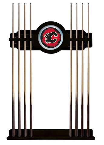 Calgary Flames Cue Rack In Black Finish