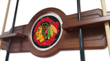 Chicago Blackhawks Cue Rack In Black Finish