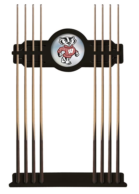 Wisconsin "badger" Cue Rack In Black Finish