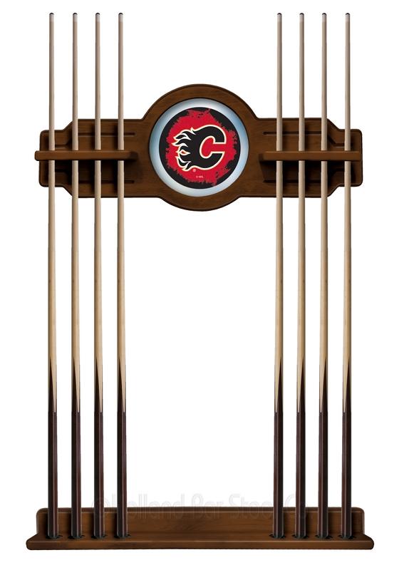 Calgary Flames Cue Rack In Chardonnay Finish