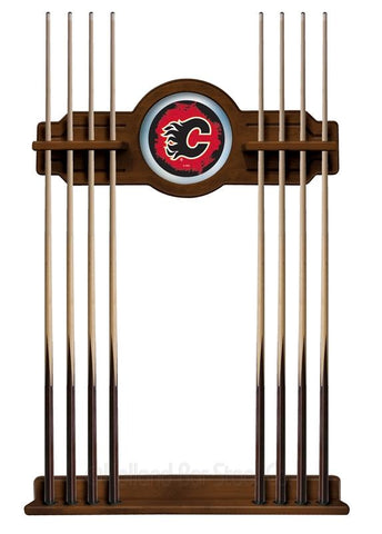 Calgary Flames Cue Rack In Chardonnay Finish