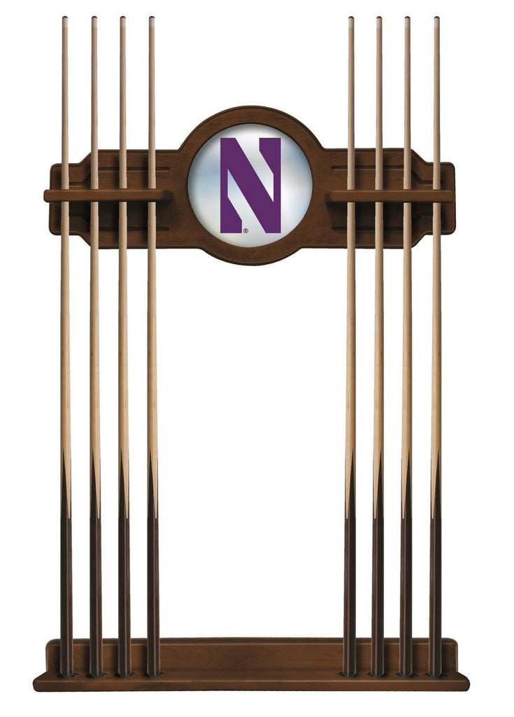 Northwestern Cue Rack In Chardonnay Finish