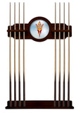 Arizona State Cue Rack In English Tudor Finish With Pitchfork Logo