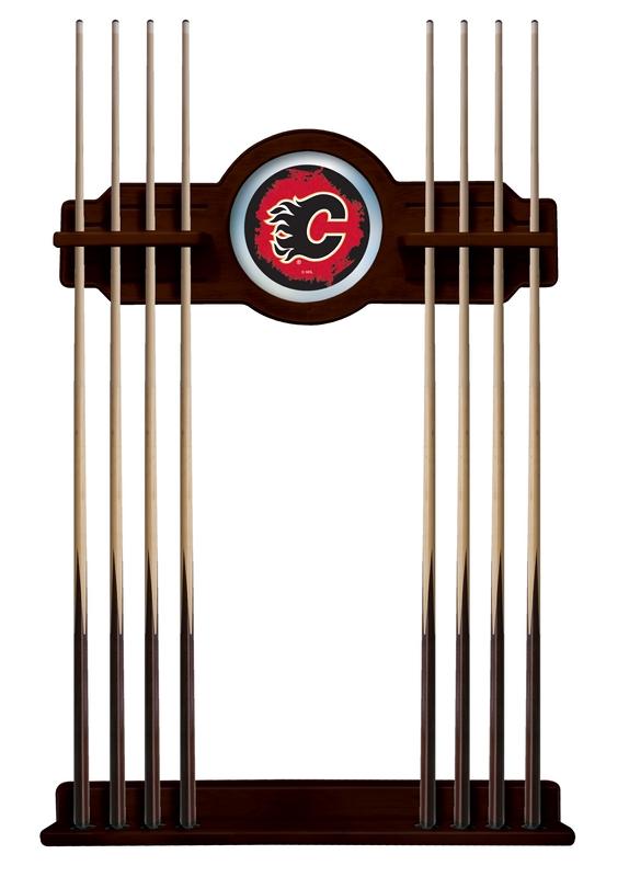 Calgary Flames Cue Rack In English Tudor Finish