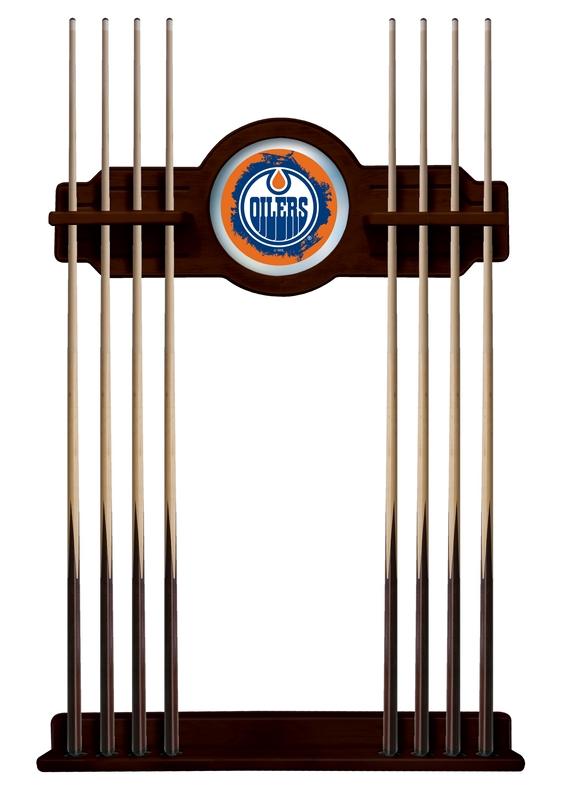 Edmonton Oilers Cue Rack In English Tudor Finish