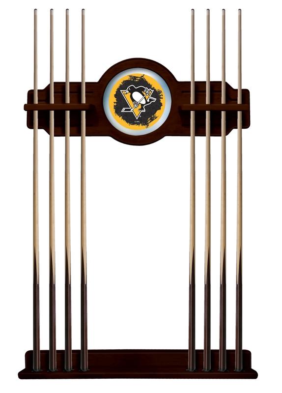 Pittsburgh Penguins Cue Rack In English Tudor Finish