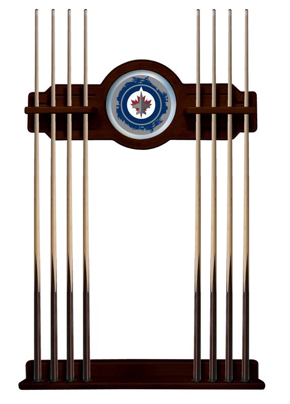 Winnipeg Jets Cue Rack In English Tudor Finish