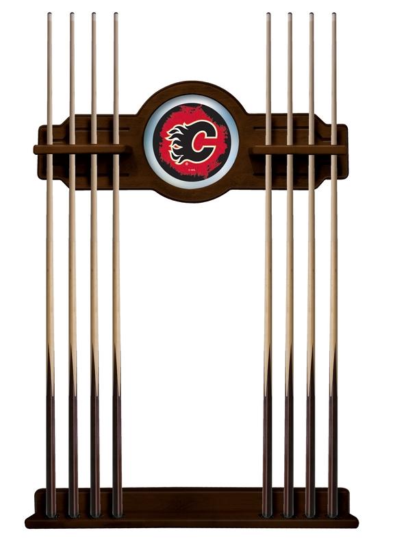 Calgary Flames Cue Rack In Chardonnay Finish