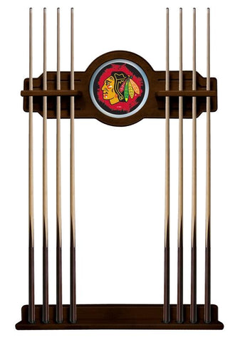 Chicago Blackhawks Cue Rack In Chardonnay Finish