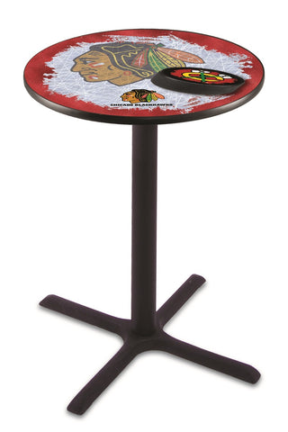 Chicago Blackhawks Pub Table W-red Background