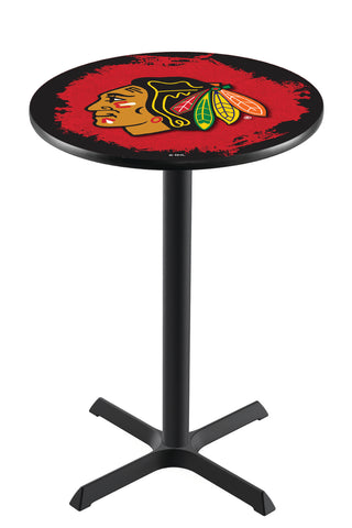 Chicago Blackhawks Pub Table W-red Background