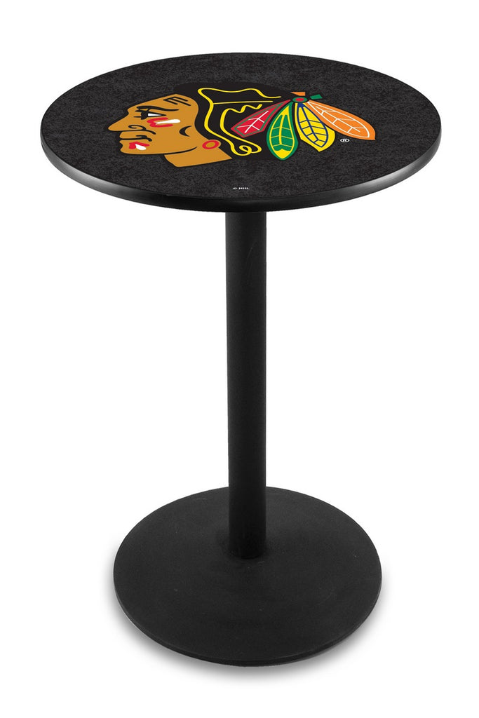 Chicago Blackhawks Pub Table W-black Background