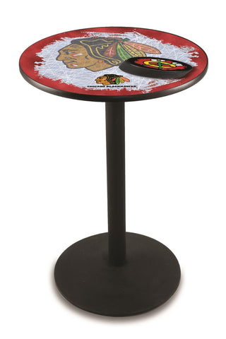 Chicago Blackhawks Pub Table W-red Background