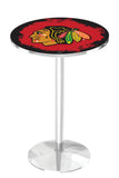 Chicago Blackhawks Pub Table W-red Background