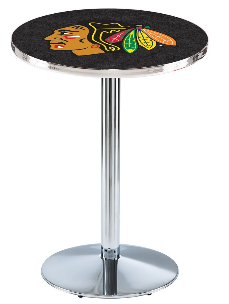 Chicago Blackhawks Pub Table W-black Background