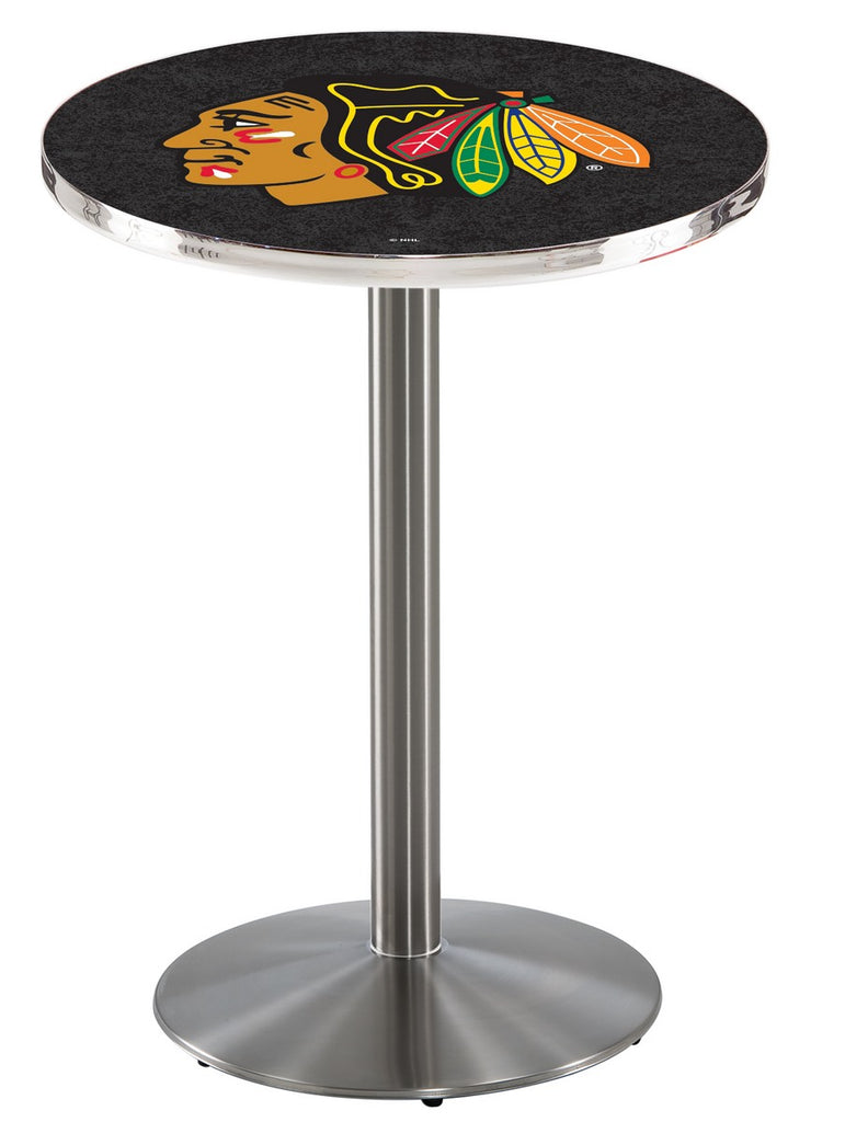 Chicago Blackhawks Pub Table W-black Background