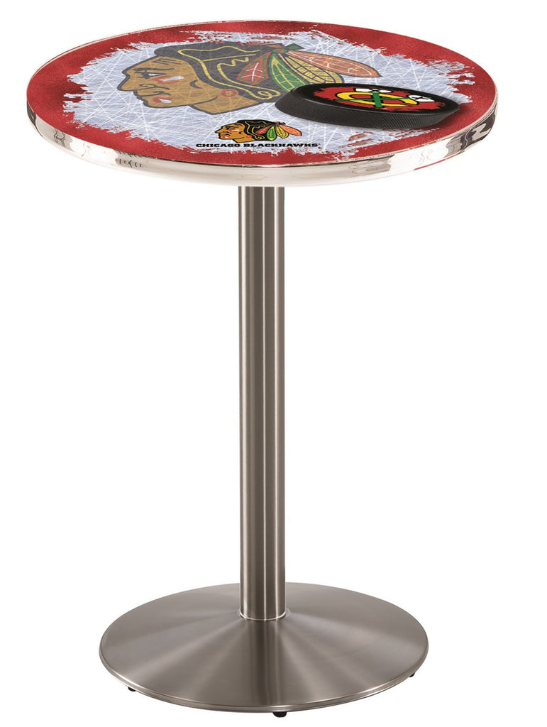 Chicago Blackhawks Pub Table W-red Background