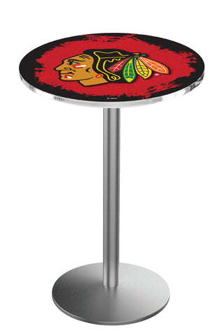 Chicago Blackhawks Pub Table W-red Background