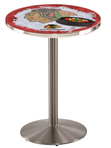 Chicago Blackhawks Pub Table W-red Background