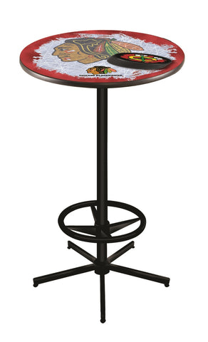 Chicago Blackhawks Pub Table W-red Background