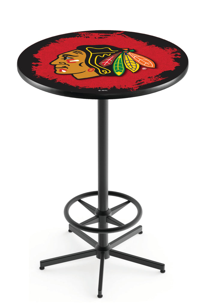 Chicago Blackhawks Pub Table W-red Background