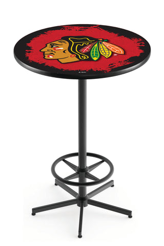 Chicago Blackhawks Pub Table W-red Background