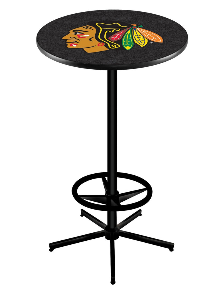 Chicago Blackhawks Pub Table W-black Background