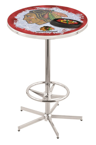 Chicago Blackhawks Pub Table W-red Background