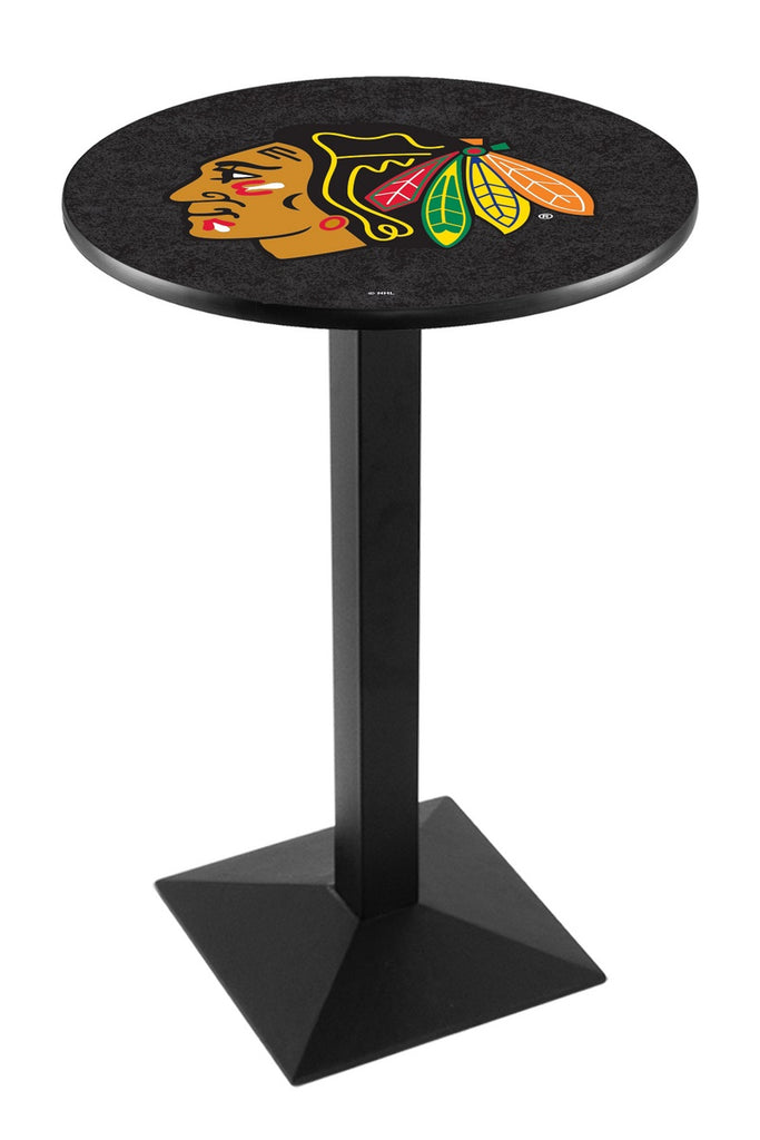 Chicago Blackhawks Pub Table W-black Background