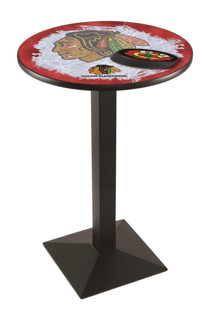 Chicago Blackhawks Pub Table W-red Background