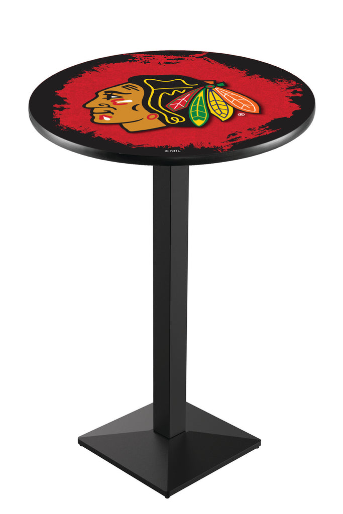 Chicago Blackhawks Pub Table W-red Background