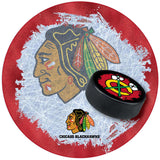 Chicago Blackhawks Pub Table W-red Background