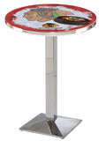 Chicago Blackhawks Pub Table W-red Background