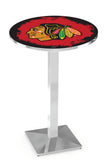 Chicago Blackhawks Pub Table W-red Background