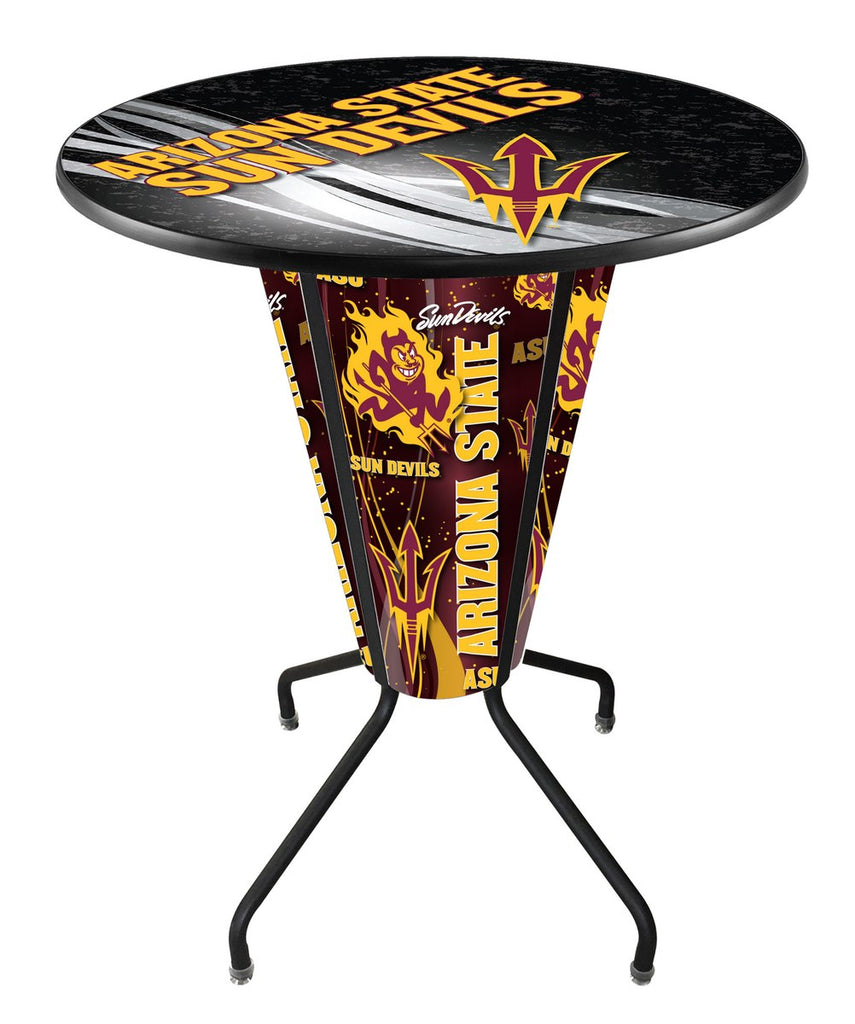 Lighted Arizona State Pub Table With Pitchfork Logo