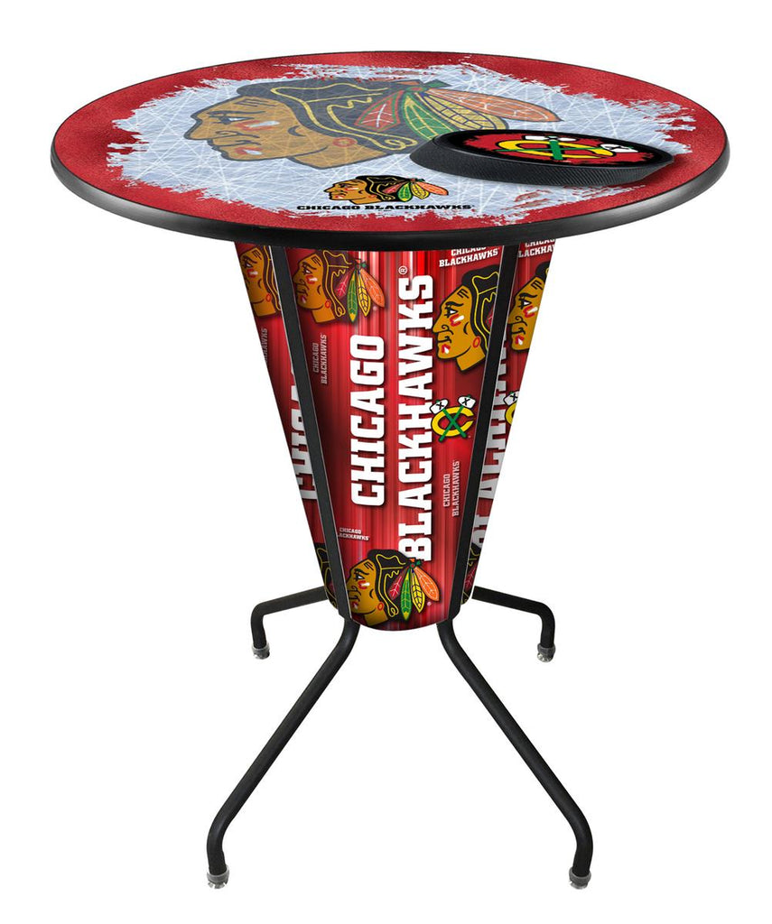 Lighted Chicago Blackhawks Pub Table