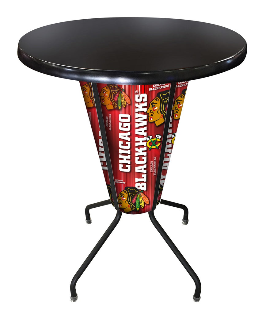 Lighted Chicago Blackhawks Pub Table