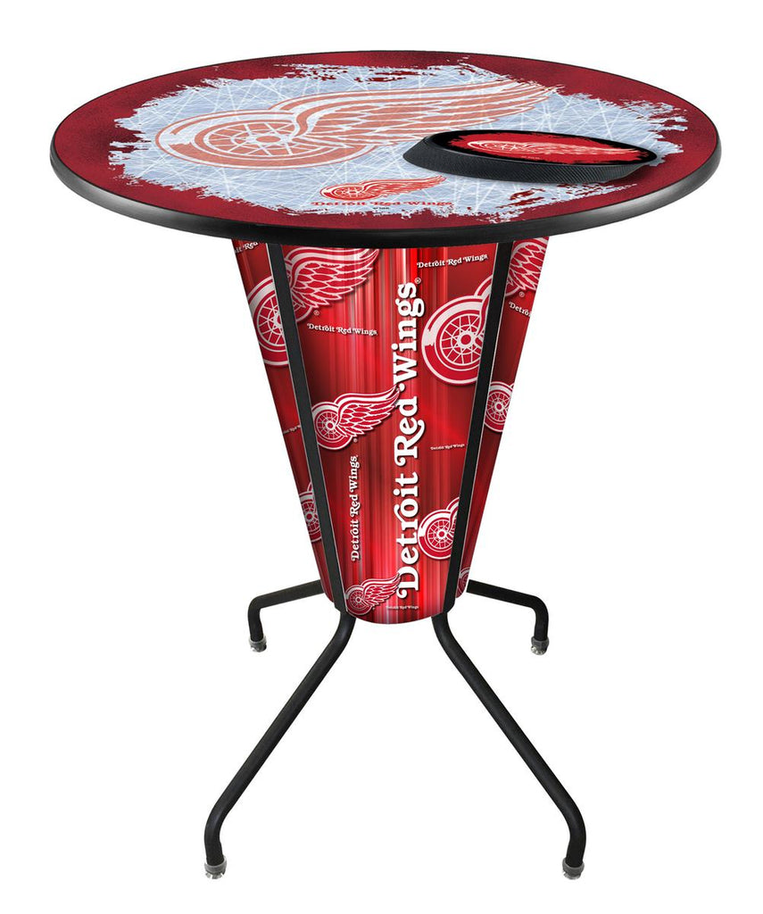 Lighted Detroit Red Wings Pub Table