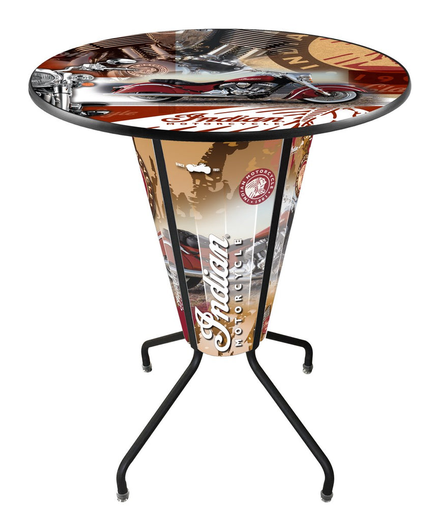 Lighted Indian Motorcycle Pub Table