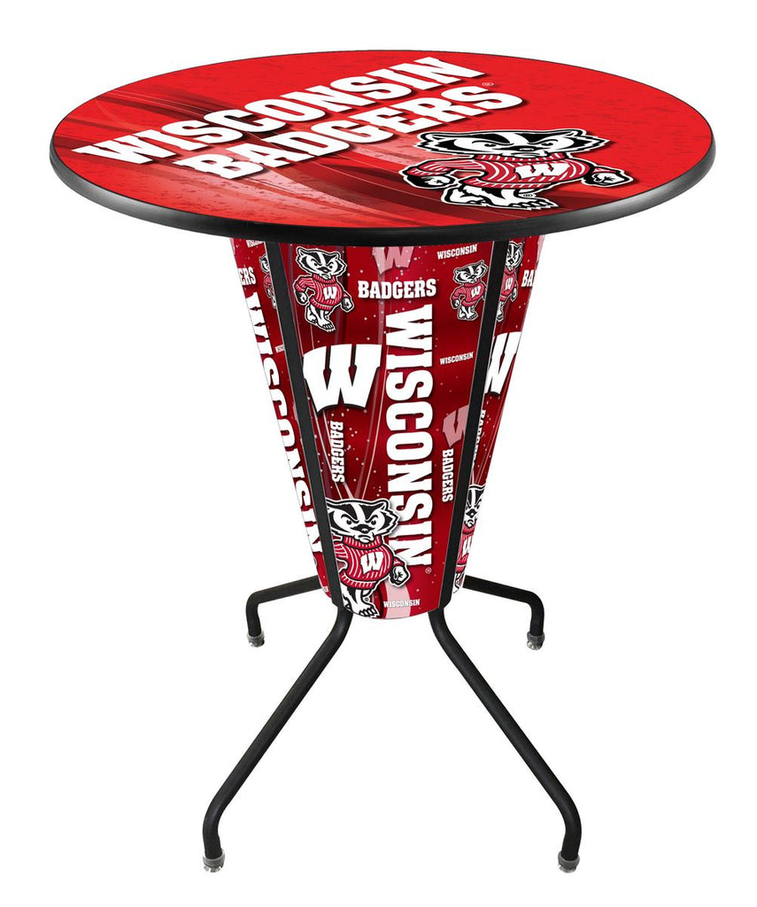 Lighted Wisconsin "badger" Pub Table