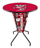 Lighted Wisconsin "badger" Pub Table