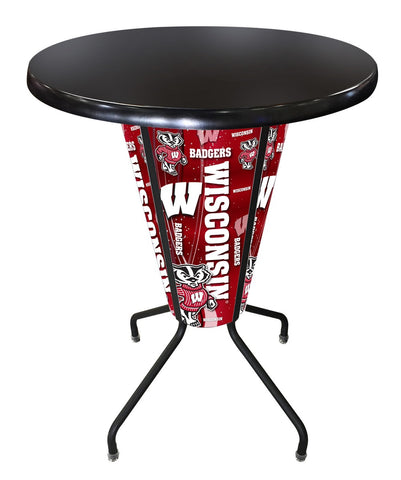 Lighted Wisconsin "badger" Pub Table