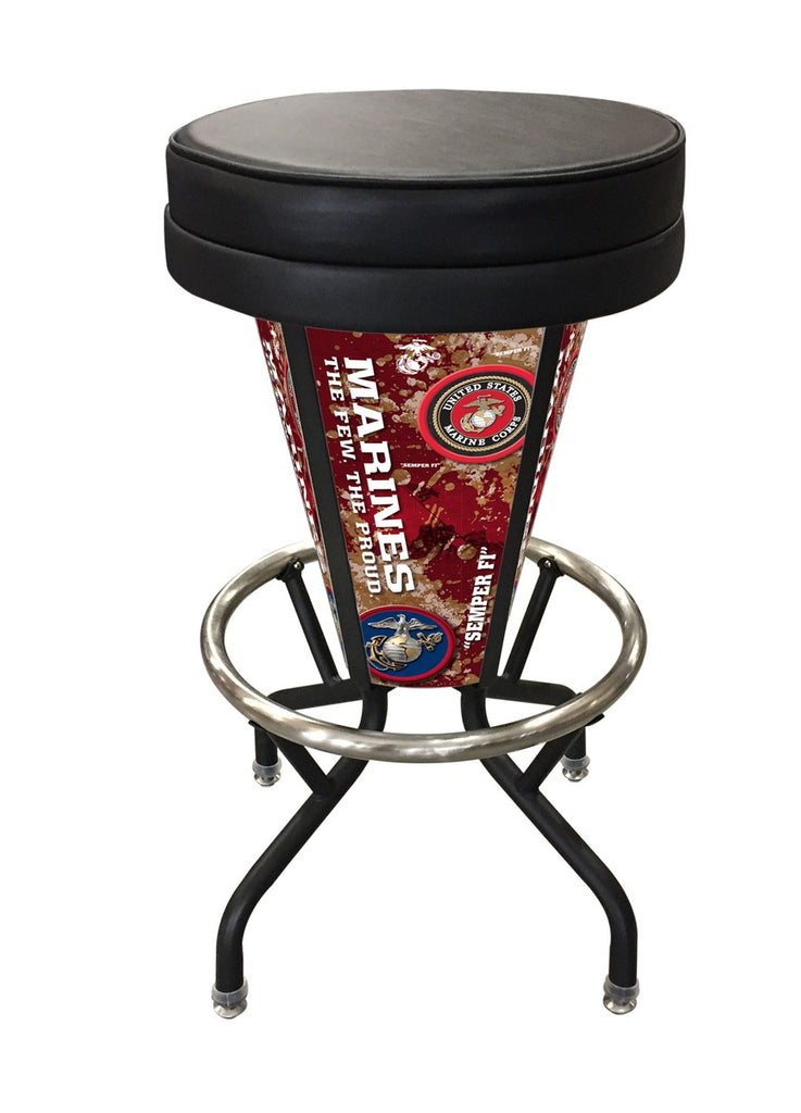 U.s. Marines Lighted Bar Stool