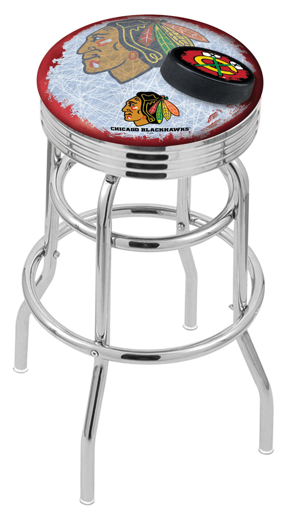 Chicago Blackhawks Bar Stool W-red Background
