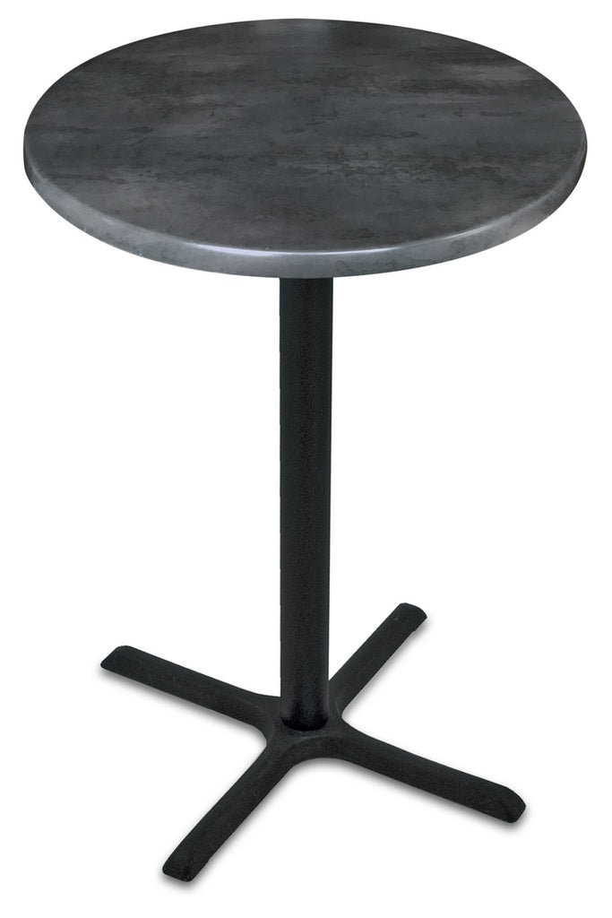 30" Tall Od211 Indoor-outdoor All-season Table With 36" Diameter Black Steel Top