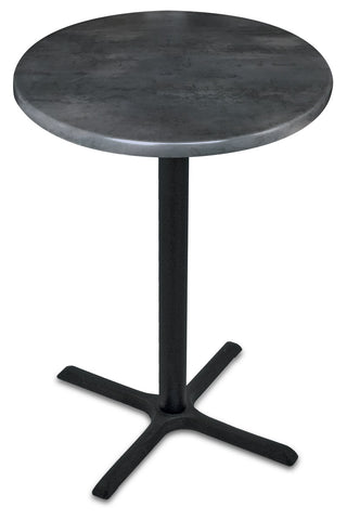 42" Tall Od211 Indoor-outdoor All-season Table With 36" Diameter Black Steel Top