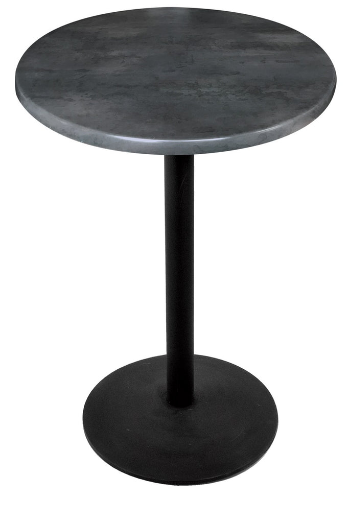 30" Tall Od214 Indoor-outdoor All-season Table With 30" Diameter Black Steel Top